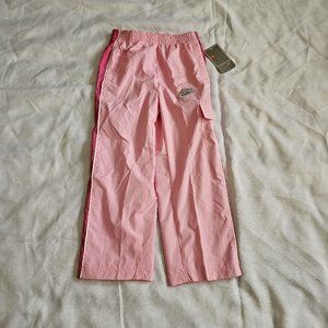 Nike Girls Lightweight Pink White Striped Active Wind Pants Youth Size 6X NWT